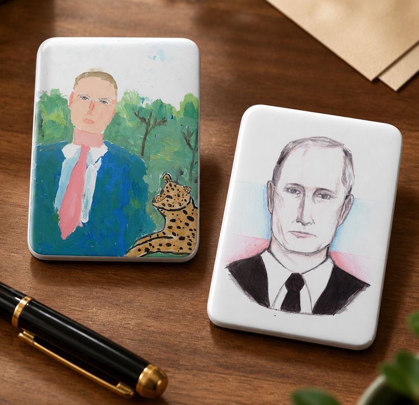 Пример памятных магнитов с детскими рисунками